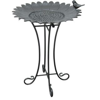 Sunflower Birdbath with Steel Stand