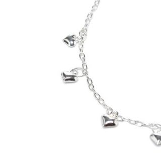 Sterling Essentials Sterling Silver Dangling Heart Anklet