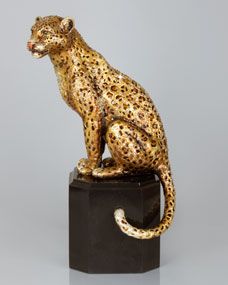 Jay Strongwater Sitting Leopard Figurine
