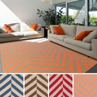 Hand woven Lievin Flatweave Striped Rug (36 x 56)
