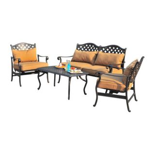 Sunjoy Largemont 4 Piece Seating Group with Cushions