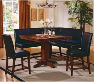 Steve Silver Plato 6 Piece Counter Height Nook Dining Table Set