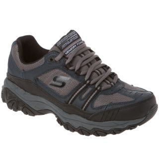 Skechers USA 50124 Memory Foam Footbed Leather/ Mesh Overlay Lace Up