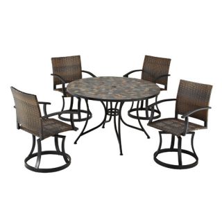 Home Styles Stone Harbor 5 Piece Dining Set with Newport Swivel Chairs