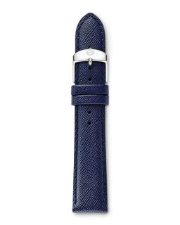 MICHELE 18mm Leather Watch Strap, Navy