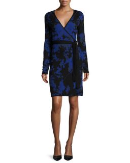 Diane von Furstenberg Leandra Floral Print Wrap Dress, Blue