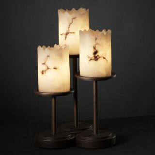 Justice Design Group FAL 8797   Dakota 3 Light Table Lamp   Cylinder with Broken Rim Shade   Dark Bronze   Table Lamps