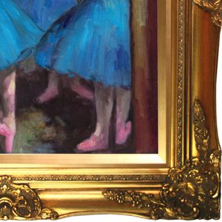 Tori Home Dancers in Blue Hand by Degas FrameddPainted Oil on Canvas