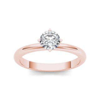 De Couer 14k Rose Gold 3/4ct TDW Diamond Classic Engagement Ring (H I