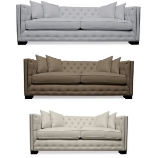 INSPIRE Q Hamilton Linen Button tufted Sofa