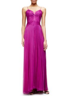 Catherine Deane Sleeveless Twisted Bodice Silk Tulle Gown