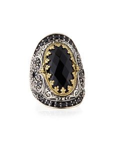 Konstantino Silver & 18k Gold Spinel Oval Ring