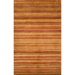 Hand tufted Stripe Sunset Wool Rug (5 x 8)   Shopping