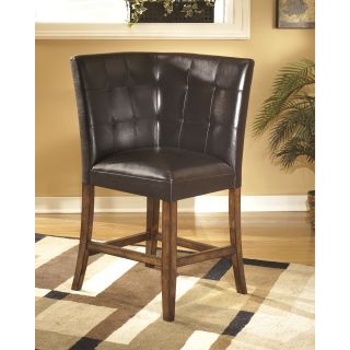 Signature Design by Ashley Lacey Medium Brown Upholstered Corner Bar