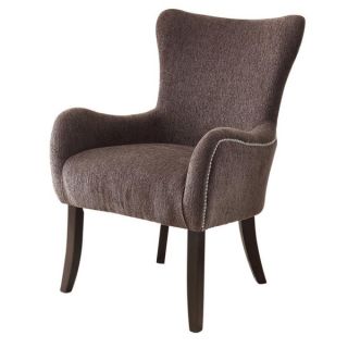 Casual Beige Living Room Accent Chair with Nailhead Trim