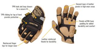Mechanix Wear CG Series Impact Pro Gloves - XL, Model# CG30-75-011  Mechanical   Shop Gloves