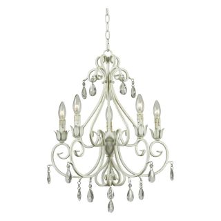 Kenroy Home Chamberlain 5 Light Chandelier   21 inch Weathered White   Chandeliers
