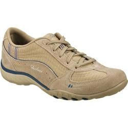 Womens Skechers Relaxed Fit Breathe Easy Just Relax Stone/Navy