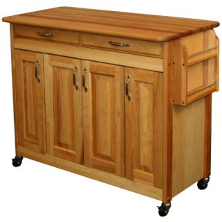 Catskill Butcher Block Island with Raised Panel Doors   Kitchen Islands and Carts