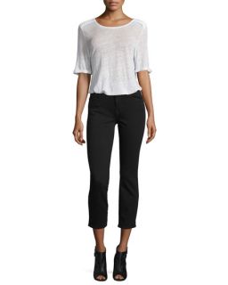 7 For All Mankind Kimmy Slim Illusion Lux Cropped Jeans, Black