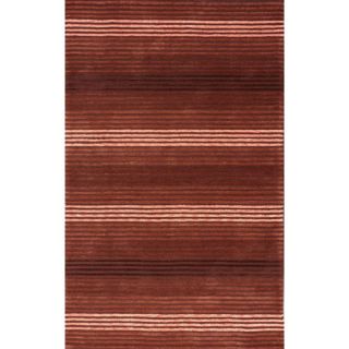 nuLOOM Handmade Modern Lines Burgundy Cotton Rug (76 x 96)