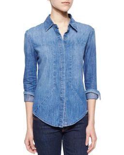 RtA Joni Denim Shirt, Faded Ink