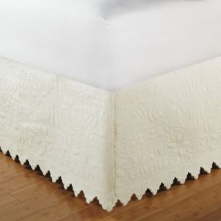 Ivory King size Milano 15 inch Drop Quilted Bedskirt  