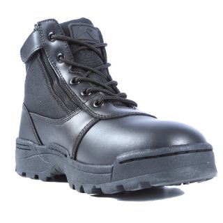 Dura Max Mens Black Leather Composite Toe Zippered Work Boots