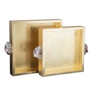 Astoria 2 Piece Quartz Square Tray Set by Couture, Inc.