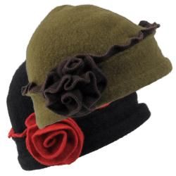 Journee Collection Womens Rosette Accent Wool Beanie  