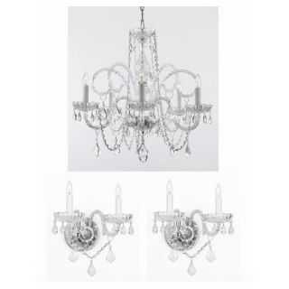 Harrison Lane 3 Piece Crystal Chandelier and Wall Sconces Lighting Set