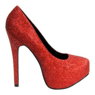 Womens Highest Heel Kissable 11 Red Glitter Polyurethane  