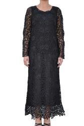 Soulmates Womens Hand crocheted Black Formal 2 piece Dress Set