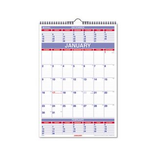 At A Glance Three Months per Page Wall Calendar, Ruled Daily Blocks