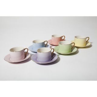 Yedi Houseware Inside Out Heart 3 oz. Cup and Saucer (Set of 6)