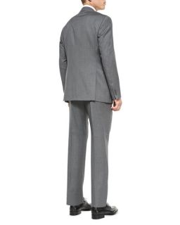 Armani Collezioni G Line Plaid Suit, Mid Gray