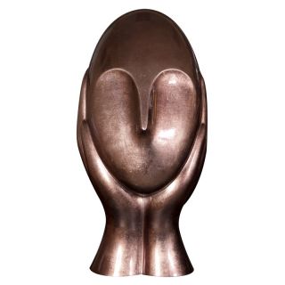 Howard Elliott Contemporary Pewter Head Sculpture   Sculptures & Figurines