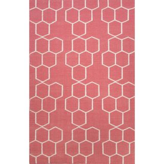 Flat Weave Geometric Pattern Red/Ivory (9x12)   MR103 Area Rug