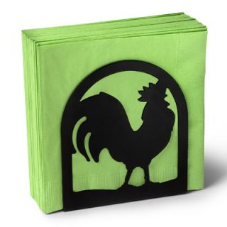 Spectrum Diversified Silhouettez Pantry Rooster Napkin Holder in Black