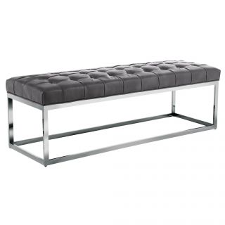 Sunpan Sutton Tufted Leather Bench   Shopping   Great Deals