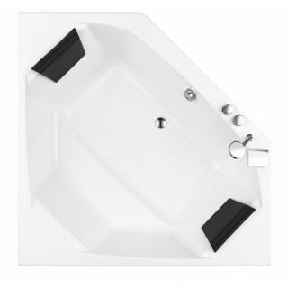 Glass by Nameeks PT000A0 59 in. Eden Drop In Corner Soaking Tub with Outer Panel   Bathtubs
