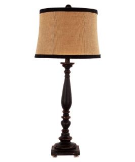 A Homestead Shoppe Liberty Black Table Lamp   Burlap Shade   Table Lamps