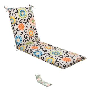 Pillow Perfect Outdoor Paisley Chaise Lounge Cushion with Ties