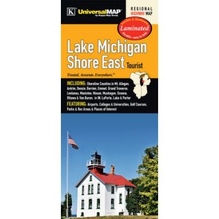 Lake Michigan Shore East Tourist Laminated Map