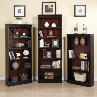 Riverside Richland Bookcase   Prestige Black/Ridgeway Cherry