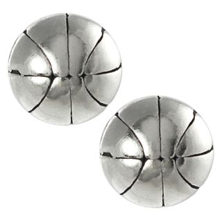 Tressa Collection Sterling Silver Basketball Stud Earrings  