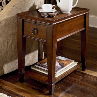 Hammary Sunset Valley Chairside Table   Rich Mahogany   End Tables