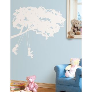 Kids on Swings White Peel & Stick Giant Wall Decals
