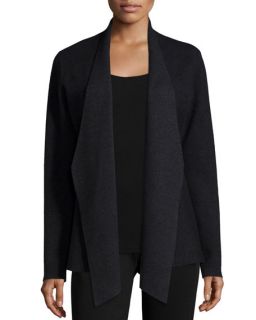 Eileen Fisher Angled Front Wool Blend Jacquard Jacket