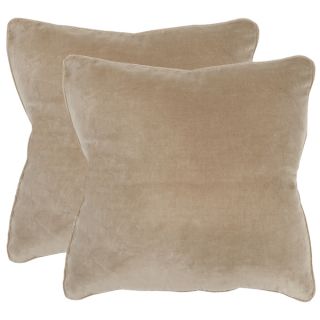 Safavieh Velvet Dream Beige Throw Pillows (20 inches x 20 inches) (Set
